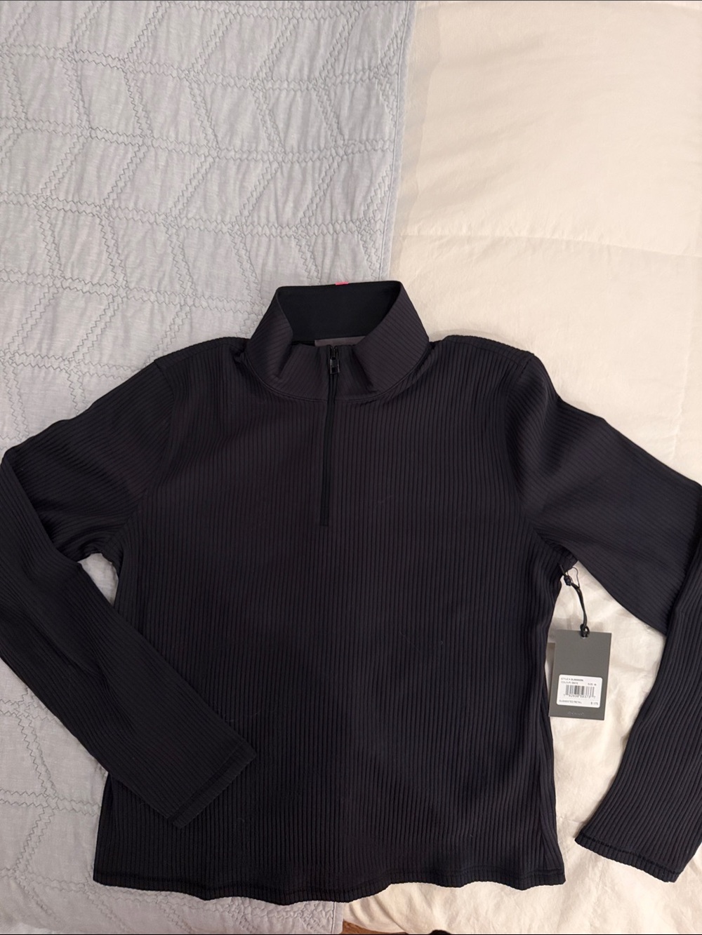 G/FORE Women's Black Ribbed Half-Zip Pullover
